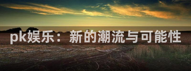 杏鑫娱乐：pk娱乐：新的潮流与可能性